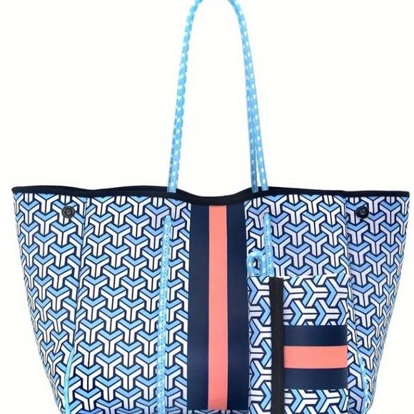 ⛔️ SOLD ⛔️ Neoprene Tote Bag w/Small Zipper Purse - Picture 10 of 13